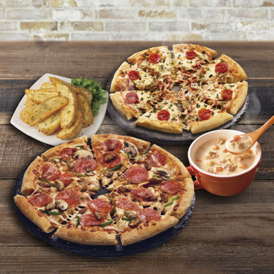 お持ち帰り限定】ピザ2枚+サイド2品 2,299円～：ドミノ・ピザ｜Pontaパス